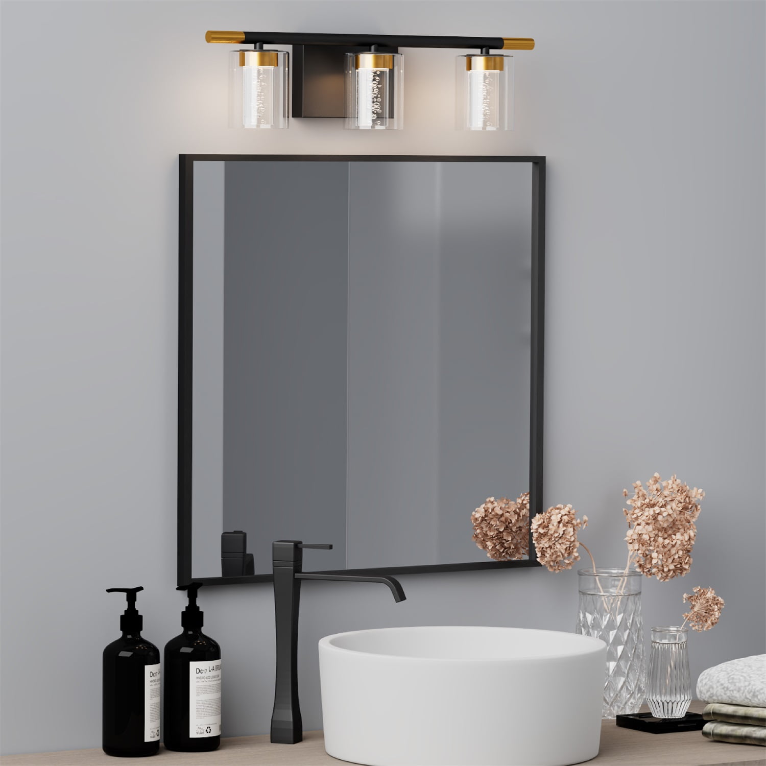 Modern LED Vanity Light Bathroom Acrylic Golden Black Wall Light Hotel  Bedroom Living Room Mirror Front Lamp Hand Sink Wall Lamp