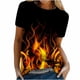 thumbnail image 4 of Puntoco Mujer Cuello Redondo Manga Corta Llama Impreso Patrón Casual tops Blusa Estampado Camisa Puntoco Puntoco-251, 4 of 9