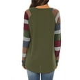thumbnail image 3 of STARVNC Women Color Block Tunic Crew Neck Pocket Spliced Long Sleeve Shirt, 3 of 3