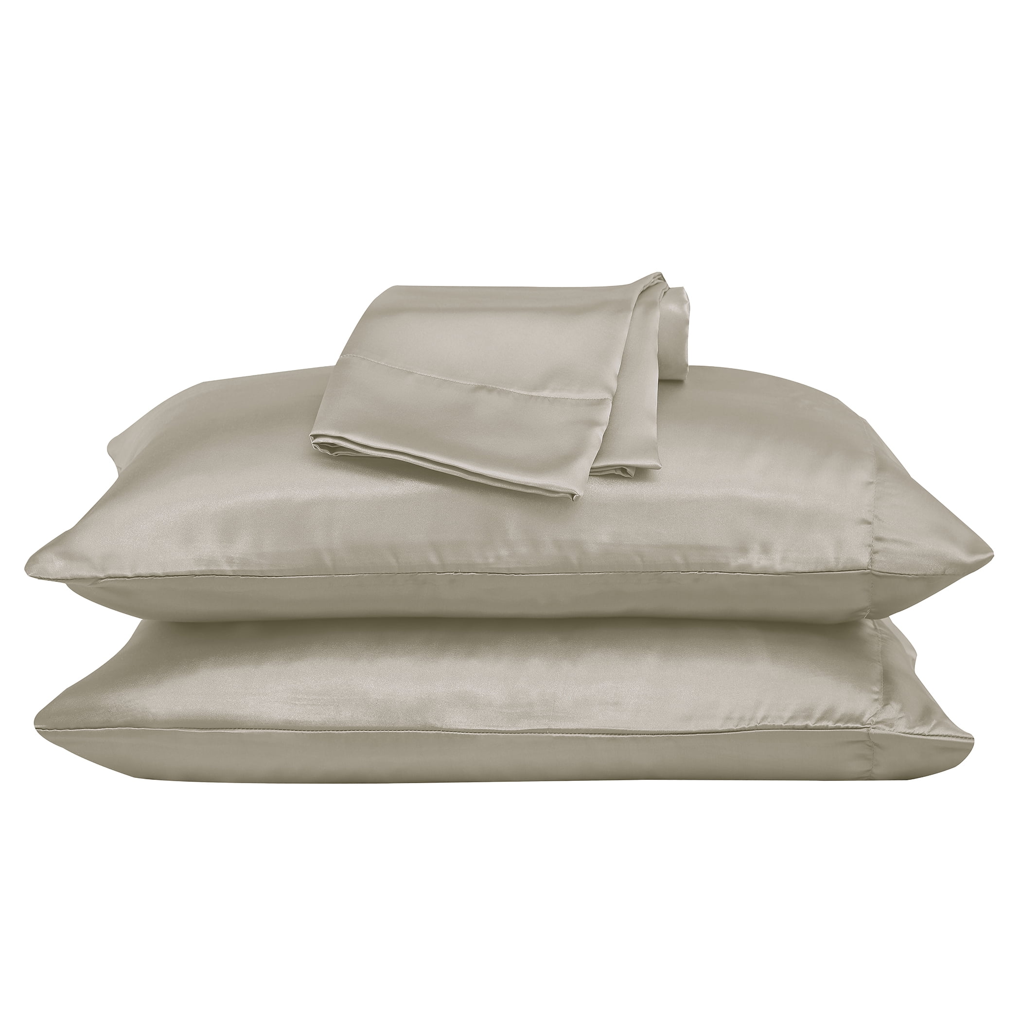 Satin Radiance 230 Thread Count Brown Polyester Sheet Sets, Queen, (4 Pieces )