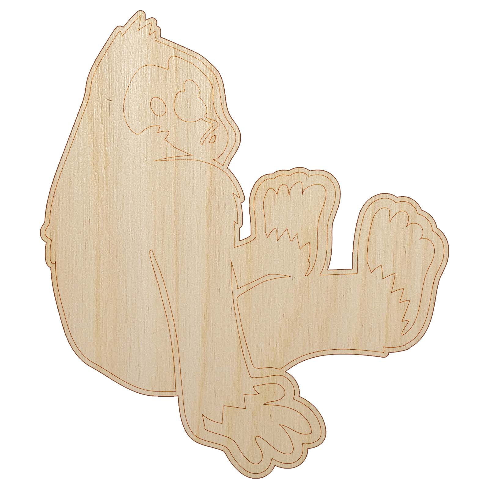 Bigfoot Sasquatch Sitting Cryptozoology Wood Shape Unfinished Piece