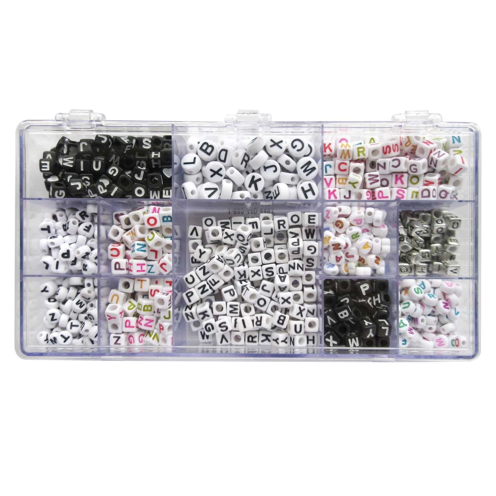 Alphabet Assorted Bead Box by Creatology - Plastic Beads for Making Jewelry - Charms - Key Chains - Friendship Bracelets - and Arts & Crafts - 1 Pack