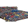 thumbnail image 2 of 6-Piece Twin Comforter Set for Race Car Charcoal Soft, Reversible Bedding with Sheets, Pillowcase & Decorative Pillow, 2 of 3
