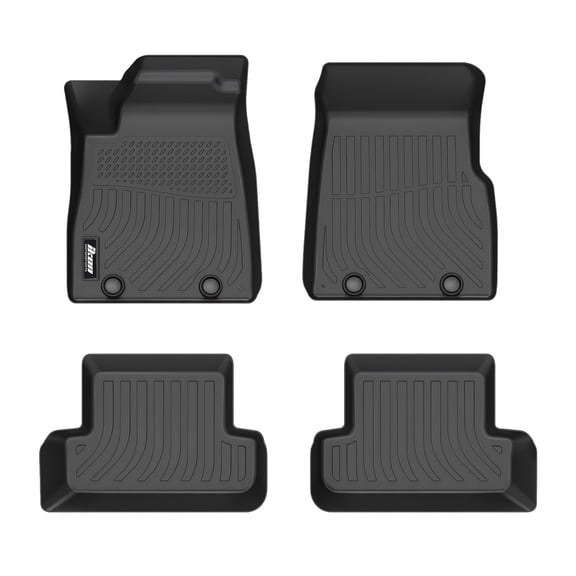Ikon Motorsports 4PCS 3D TPE All Weather Waterproof Anti-Slip Interior Floor Mats Cargo Liner Carpets For 2025 MINI Cooper F65 4-Door Hardtop