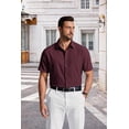 thumbnail image 4 of COOFANDY Mens Dress Shirts Short Sleeve Wrinkle Free Button Down Shirts Solid Formal Shirt, 4 of 6