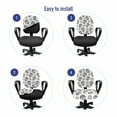 thumbnail image 4 of Skull Office Chair Slipcover, Abstract Floral Skulls Daisies Hearts Circles Illustration Vintage Style Print, Protective Stretch Decorative Fabric Cover, Standard Size, White and Black, by Ambesonne, 4 of 5