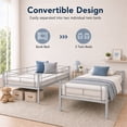 thumbnail image 3 of PARPOOS Bunk Bed Twin over Twin, Metal Twin Bunk Beds for Teens with 2 Ladders & Full Length Guardrails,  Can Be Divided into 2 Twin Beds, Silver, 3 of 8