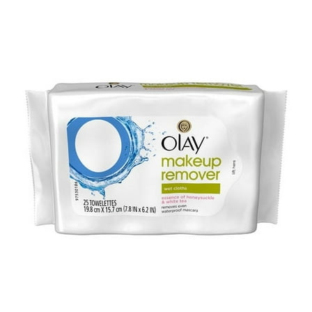 Olay Cleanse Makeup Remover Wet Cloths, Honeysuckle and White Tea, 25 Ea