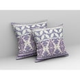 thumbnail image 2 of Nandini Flowers Indoor/Outdoor Fabric Pillow with Zip in Off White Purple 18x18, 2 of 5