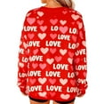 thumbnail image 5 of Xdegoge Valentine's Day Sweatshirt Women Love Heart Print Tops Long Sleeve Holiday Fashion Outfit Soft Oversized Crewneck Couples Matching Sweatshirts, 5 of 9