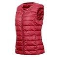 thumbnail image 5 of BKQCNKM Puffer Vest Women Vests for Women 2024 Women Vest Cultivate One Morality Warm V Neck Thin Down Vest Inside Cropped Puffer Vest, Red L, 5 of 5