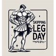thumbnail image 2 of Body Builder Skipping Leg Day Adult Black Long Sleeve Hoodie-Small, 2 of 3