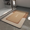 thumbnail image 1 of Alfombra de baño MontVoo, antideslizante, absorbente, de secado rápido, color marrón, 1 of 7