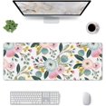 thumbnail image 2 of XL Large Cute Mouse Pad, Extended Floral Gaming Mousepad Stitched Edges, Non-slip Waterproof Big Long Flower Mousepad Desk Mat for Laptop, Keyboard and Computer for Decor Women Office, 31.5*11.8 Inch, 2 of 6