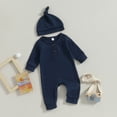 thumbnail image 3 of Okbabeha Newborn Baby Boy Girl Romper Clothes Infant Solid Ribbed Onesie Bodysuit Jumpsuit  Playsuit One Piece Outfit Winter Clothes, 3 of 5