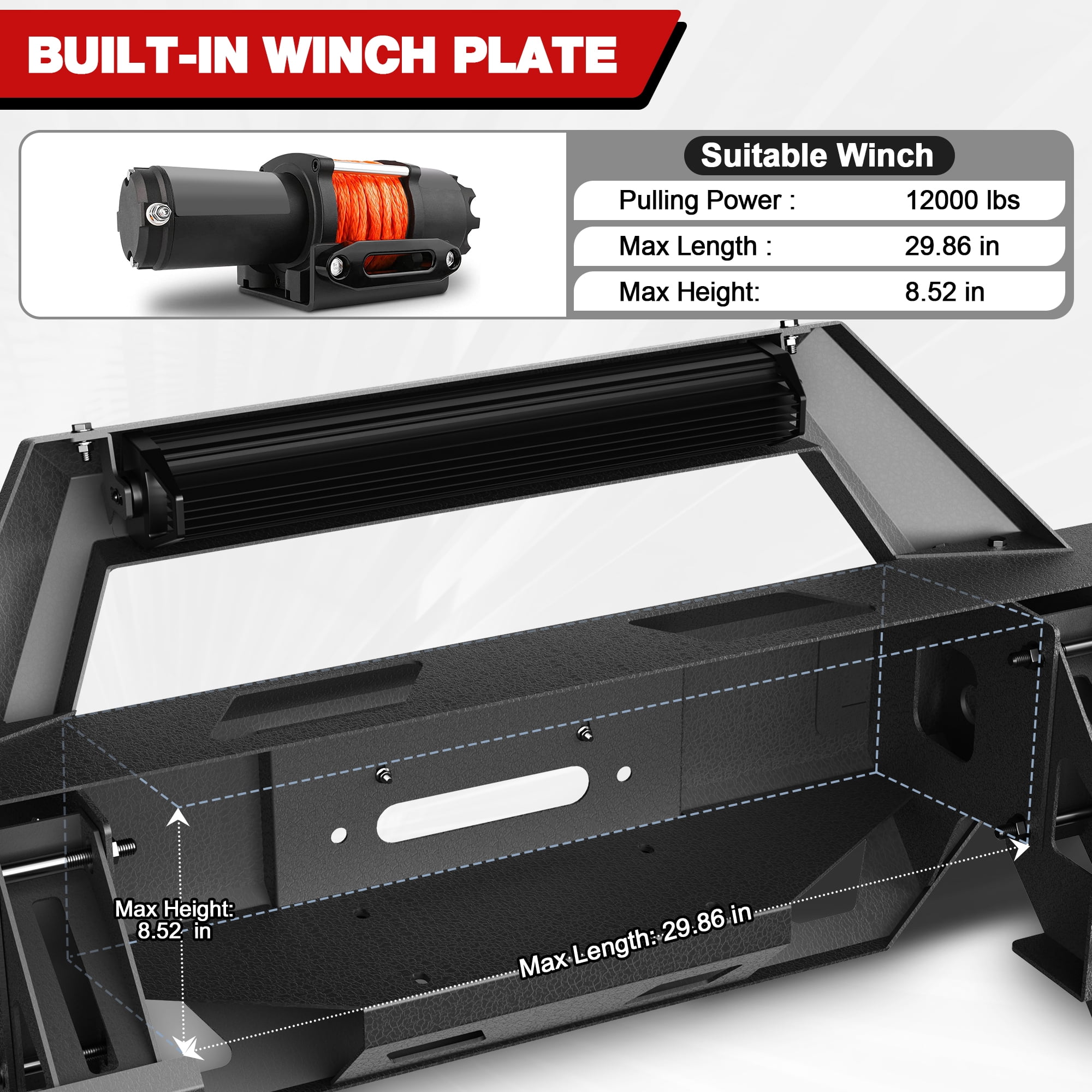 POFENZE Tundra Front Bumper Full Width for 2014-2021 Tundra Pickup