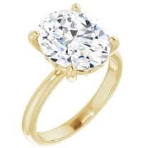 3 Carat Solitaire Oval Lab Diamond Engagement Ring Yellow Gold