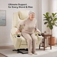 thumbnail image 6 of Sino Luban Dual Motor Power Lift Recliner Chair for Elderly with Massage and Heat, Electric Lift Chair for Big and Tall Adults, USB A&C, 2 Cup Holders (T6013 - Faux Leather, Cream White, Oversized), 6 of 10