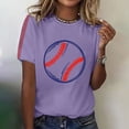 thumbnail image 2 of yunLCZ Women Shirts 2025 Summer Women's Baseball Print T Shirt, 2 of 5