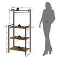 thumbnail image 4 of HOOBRO 4-Tier Bakers Rack with Microwave Stand & 8 Hooks, Rustic Brown and Black, 4 of 10