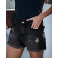thumbnail image 3 of ONLYSHE Jean Shorts Womens High Waisted Stretchy Summer Frayed Raw Hem Ripped Denim Shorts Distressed, 3 of 5