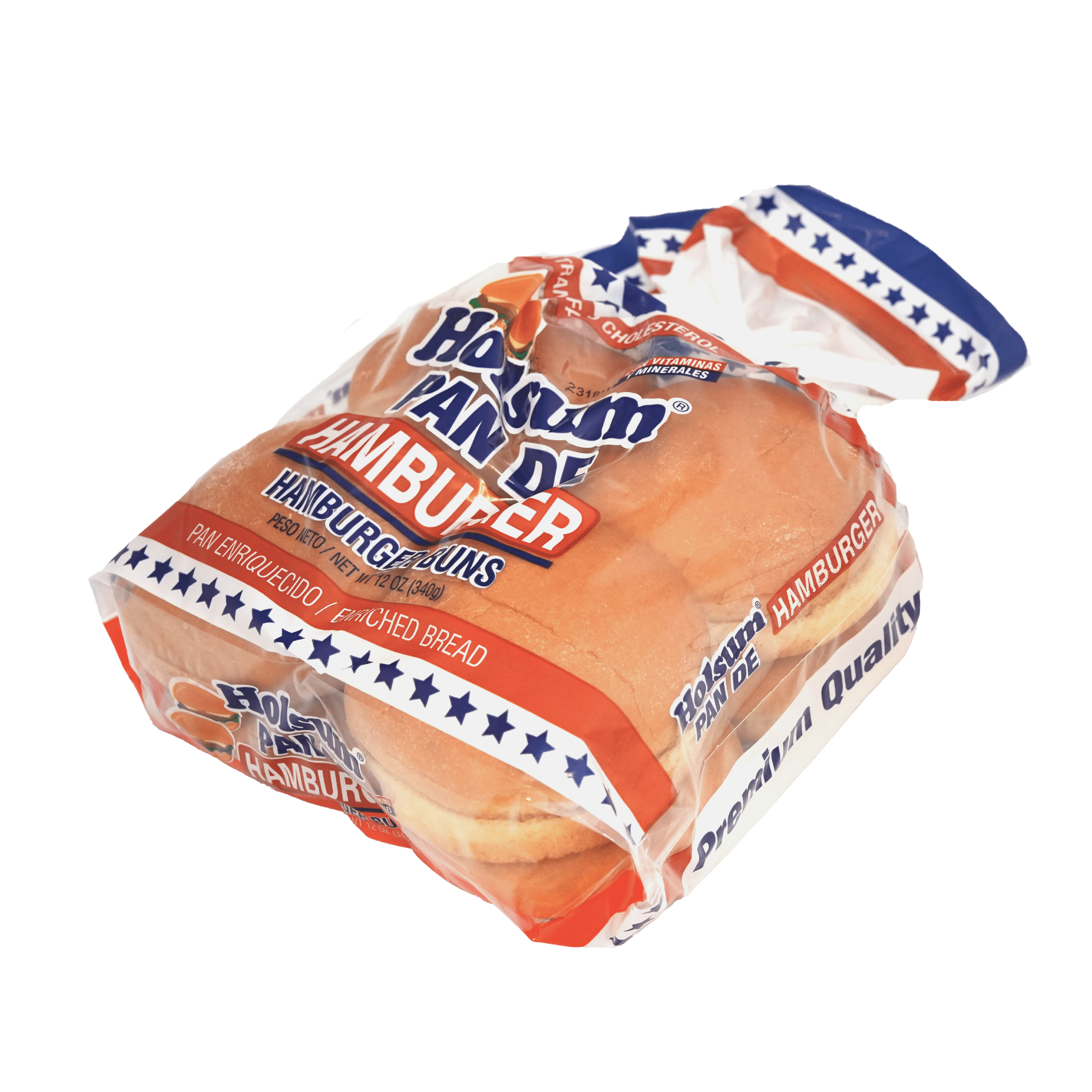 Holsum, Hamburger Bun, Regular, Pre Sliced, 12 oz, 8 Count, Shelf Stable