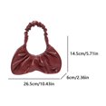 thumbnail image 2 of Bolsas para Mujeres Bolso Axila Plisada Color Sólido Hombro Retro Rouched () Rojo, 2 of 8
