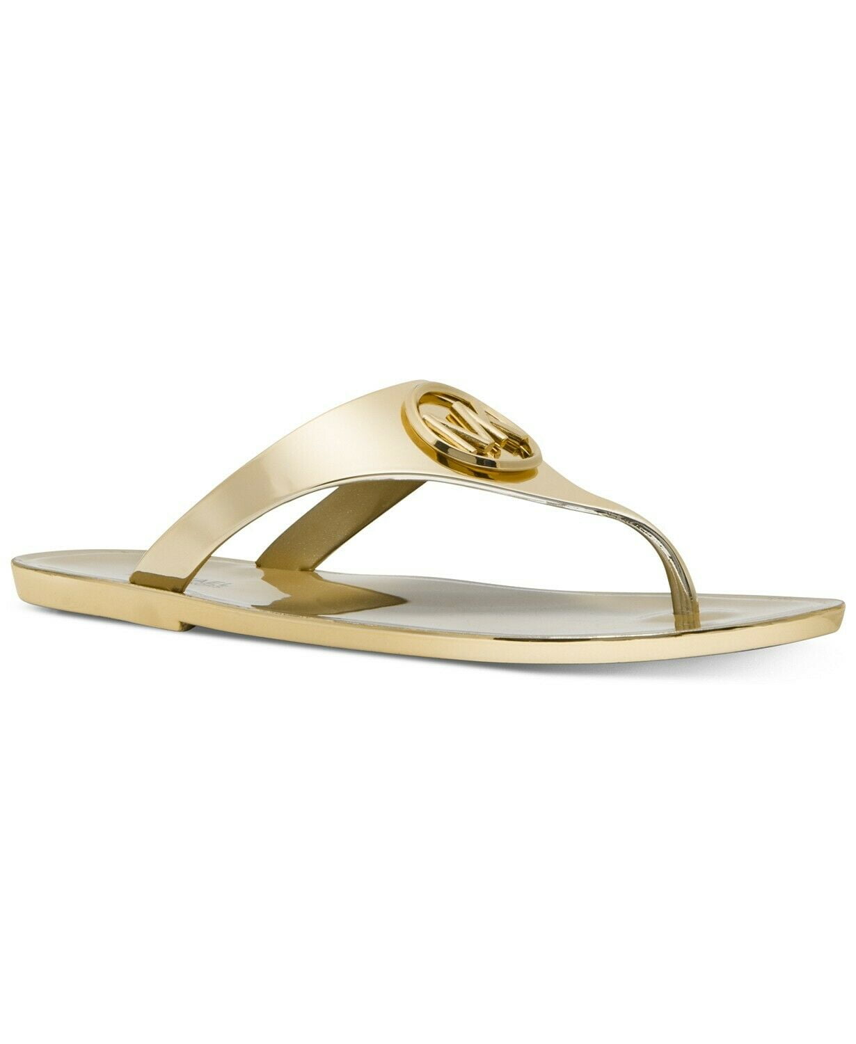 Michael Kors Lillie Jelly Gold Thong PVC Women's Sandals Size 8 ...
