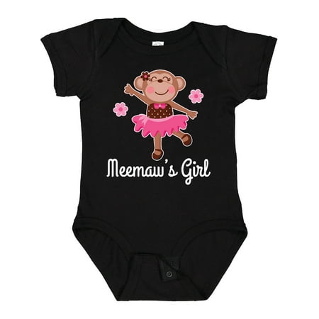 

Inktastic Meemaw Girl Ballerina Monkey Gift Baby Girl Bodysuit