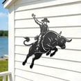 thumbnail image 4 of RealSteel Bucking Bull Metal Wall Art – Rodeo & Western Steel Decor (35" x 36", Rust), 4 of 6