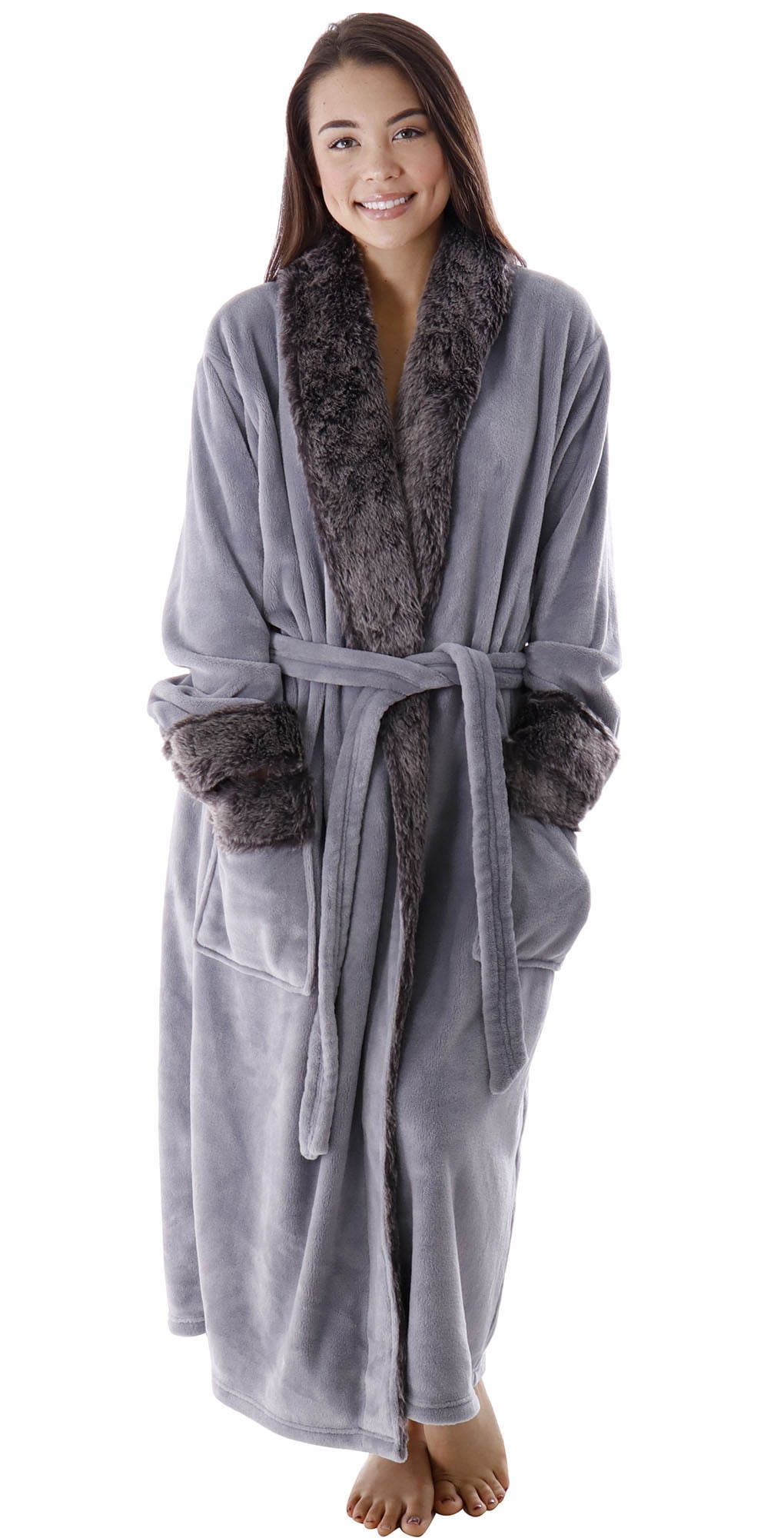 faux fur robe mens
