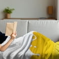 thumbnail image 3 of Yellow and White Soft Flannel Fleece Blanket, Dripping White Milk Cream Paint Yogurt on Yellow Honey Background Print, Cozy Plush for Indoor and Outdoor Use, 50" x 70", Yellow White, by Ambesonne, 3 of 5