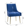 thumbnail image 7 of Home Beyond Velvet Upholstered Wing Back Parsons Chair with Golden Plated Legs, Accent Chairs with Contemporary Design for Living Room, Comfortable Armless Padded Chairs, Set of 2, VC-21B, Blue, 7 of 7