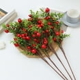 thumbnail image 3 of DeskAKBK 3 PCS Artificial Pomegranate Branch with Red Berries, Realistic Fake Fruit Decoration for Home Holiday Decor, Christmas Table Centerpiece, 3 of 6