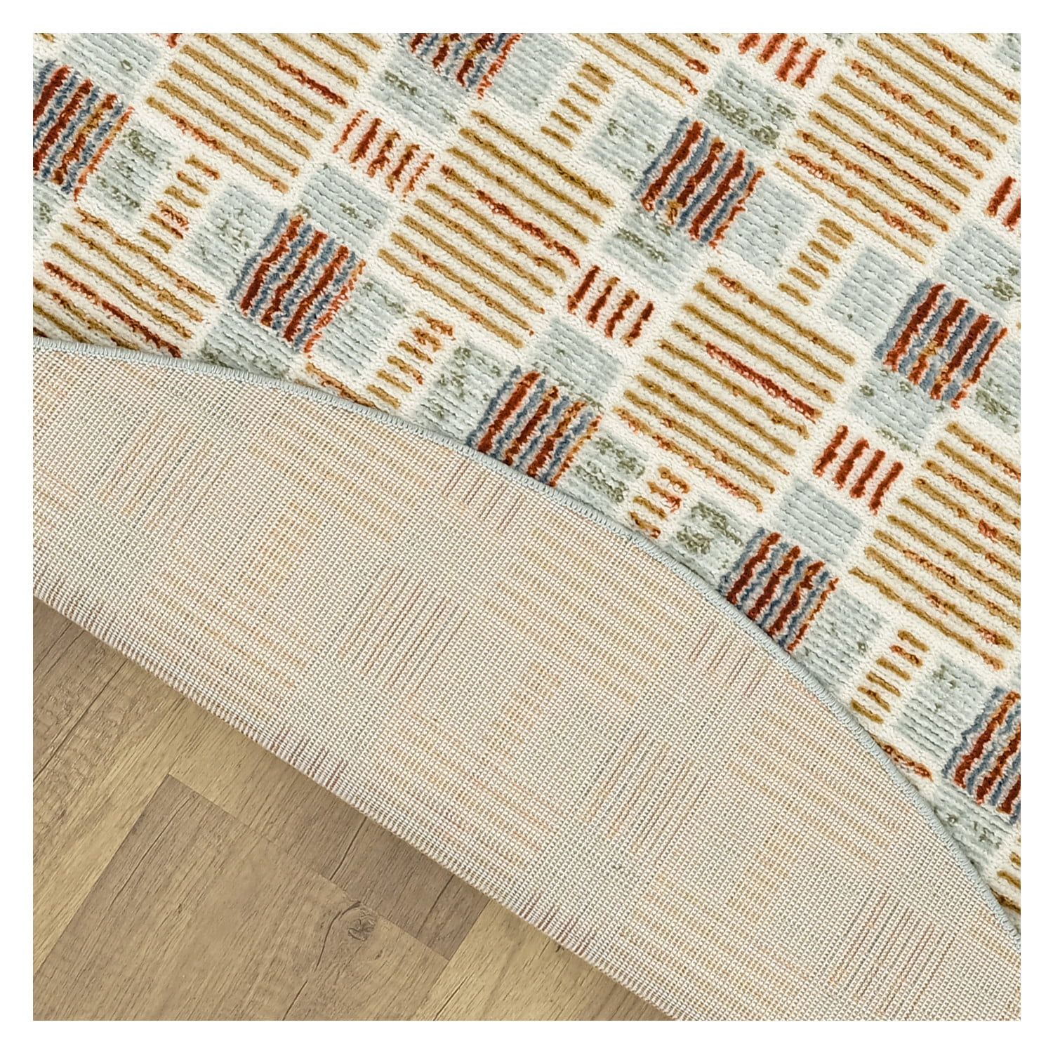 Nourison Nordic 8' x Round Rust Multicolor Modern Indoor Rug