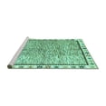 thumbnail image 2 of Ahgly Company Machine Washable Indoor Square Abstract Turquoise Blue Modern Area Rugs, 5' Square, 2 of 4