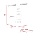 thumbnail image 5 of JERFIT 5-Tier Open Shelf Closet Organizer with Drawer & Hanging Rods, Brown Melamine Particle Board Freestanding Wardrobe Storage Cabinet for Bedroom, 5 of 10