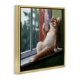 thumbnail image 3 of Stupell Industries Cat Smoking Lounging in Window Animals & Insects Painting Gold Floater Framed Canvas Art Print Wall Art, 18 x 18, 3 of 9