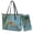 Blue-Sea Turtle Palm Leaf Wood Grain, variant on TSOVTHRID Bear Meteor Galaxy Print Tote Bags for Women Top Handle Satchel Purses Set Purple Hobo Shoulder Handbag with Matching Leather Wallet for Shopping