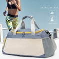 thumbnail image 4 of Workout Sports Bag with Shoe Compartment Zipper Closure Handle Design Waterproof Lightweight Duffel Bag Travel Tote Bag, 4 of 8