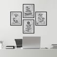 thumbnail image 2 of PixonSign Framed Wall Art Black Botanical Flower Abstract Prints, Set of 4 Nature Wildernes Paintings, Farmhouse Rustic Wall Décor, Adhesive Canvas Poster for Home Decor - 12"x16" Black, 2 of 5