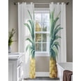 thumbnail image 4 of Pineapple Sheer Curtains 63 Inch Length 2 Panels Set for Living Room/Bedroom, Summer Botanical Watercolor Kitchen Curtains with Grommet Semi-Sheer Curtains Drapes Voile Window Treatments 42"x63"x2, 4 of 7