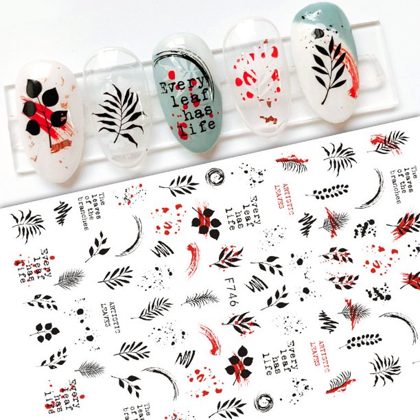 Pegatinas 3D de arte lineal con flores de amor en blanco y negro, calcomanías para uñas, accesorios para decoración de uñas, mariposa, rosa, pegatinas para uñas, deslizadores para uñas Dengxun unisex
