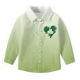 thumbnail image 5 of St. Patrick's Day Shirts Boys Girls Lapel Button Down Long Sleeve Print Tops Holiday Casual Stylish Cardigan (15-16 Years, White-I), 5 of 7