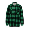 thumbnail image 1 of Men's Casual Flannel Button Up Plaid Fleece Warm Sherpa Lined Lightweight Jacket (Green, 3XL ), 1 of 3