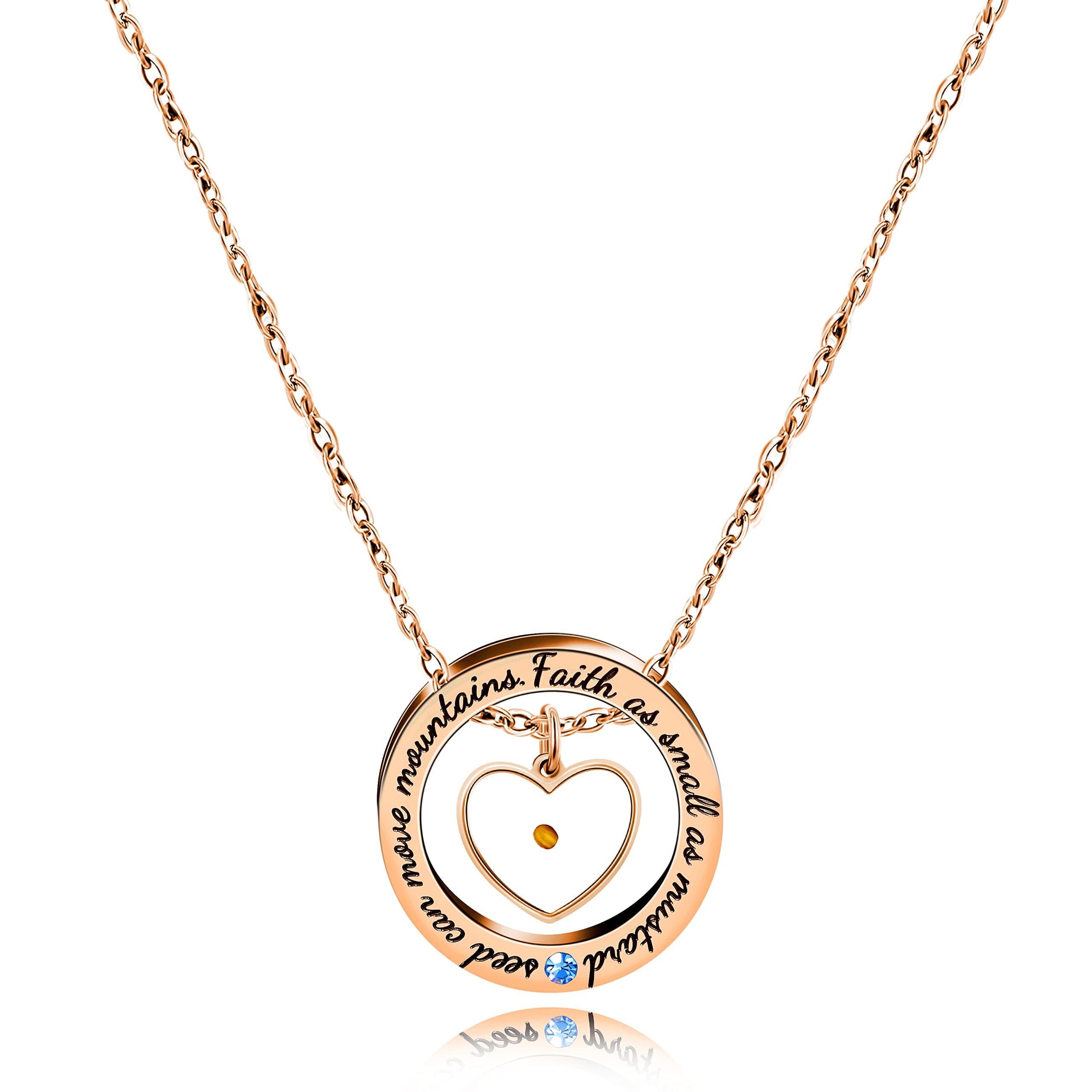 Rose Gold Plated Ring Necklace Faith As Small As A Mustard Seed Can