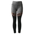 thumbnail image 1 of Pantalones de Yoga Gibobby mujer Cintura deportiva elásticos de bloque de retazos Gris XL, 1 of 4