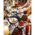thumbnail image 3 of Christmas Placemats Set of 8 Snowman with Cap Xmas Snowflake Black Heat Insulation Washable Place Mats, Rustic Non-Slip Table Mats for Dining Table Party Kitchen Decor,13x19 Inch, 3 of 4