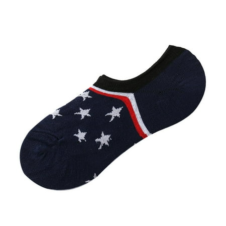 

JUST CLEARANCE 1 Pair Fashion Men s Spring And Autumn Models Silicone Non-slip Boat Socks stars