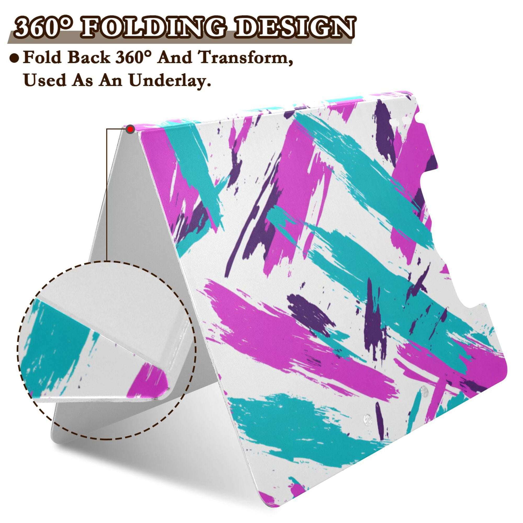 FORMRS A4 Clipboard Folder with Pen Holder Horizontal Foldable School Office Binder, Abstract Drawing